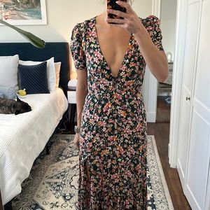 Zara Floral Print Dress w/ slit